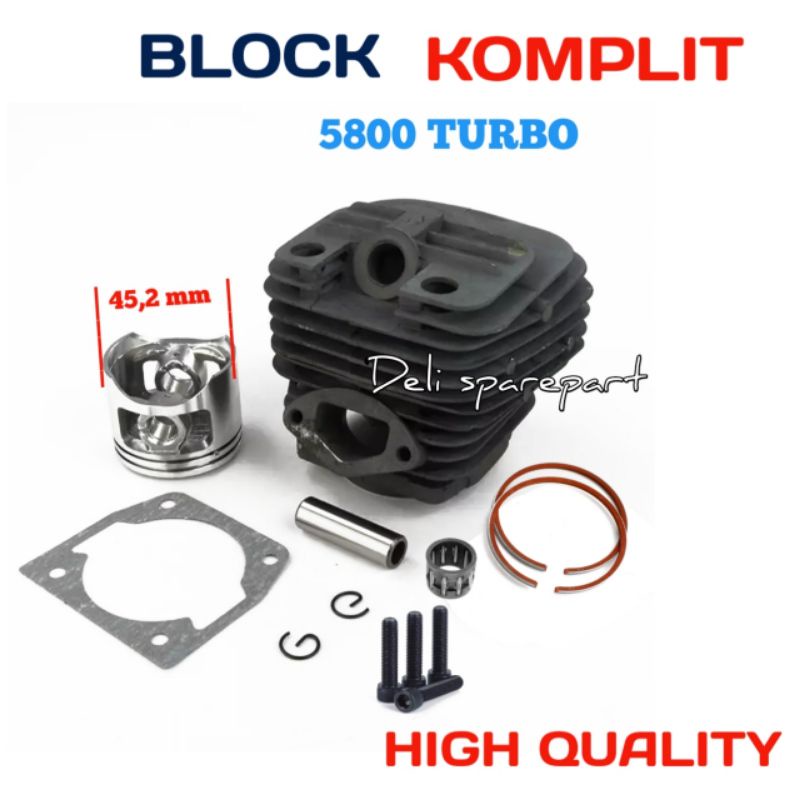 TURBO 5800 CYLINDER BLOK BLOCK BORING MESIN CHAINSAW MINI 58 CC