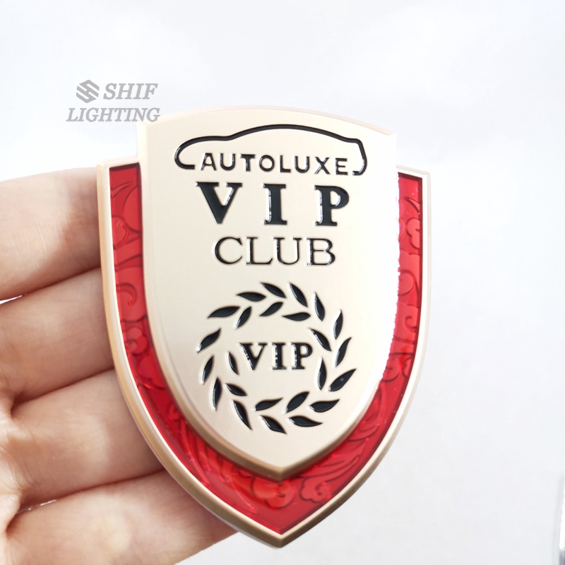 1pc Stiker Logo VIP CLUB Metal Multi Warna Untuk Dekorasi Bodi Belakang Mobil