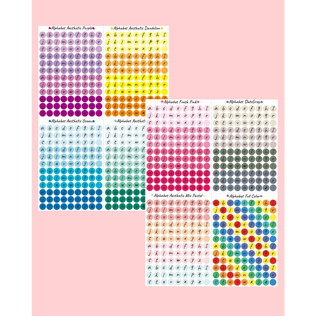 Aesthetic Alphabet color A5 | Deco/memo/note/reminder| alfabet