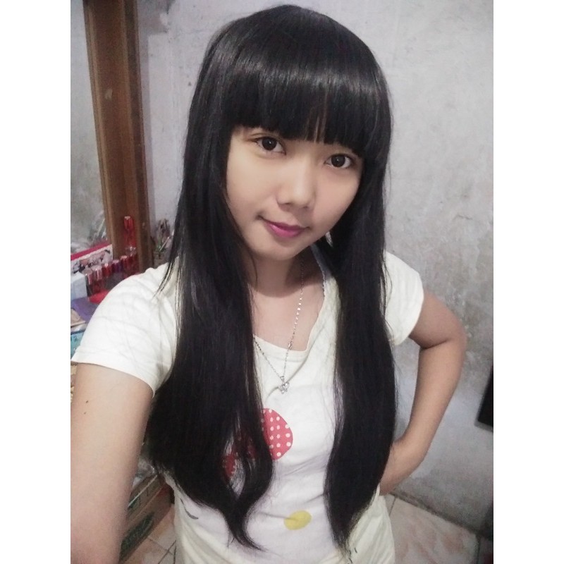 Wig Hitam Lurus Panjang