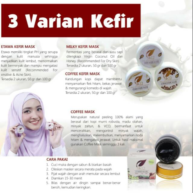 Masker Kefir Sr12 Dengan 3 Varian Sesuai Jenis Kulitmu