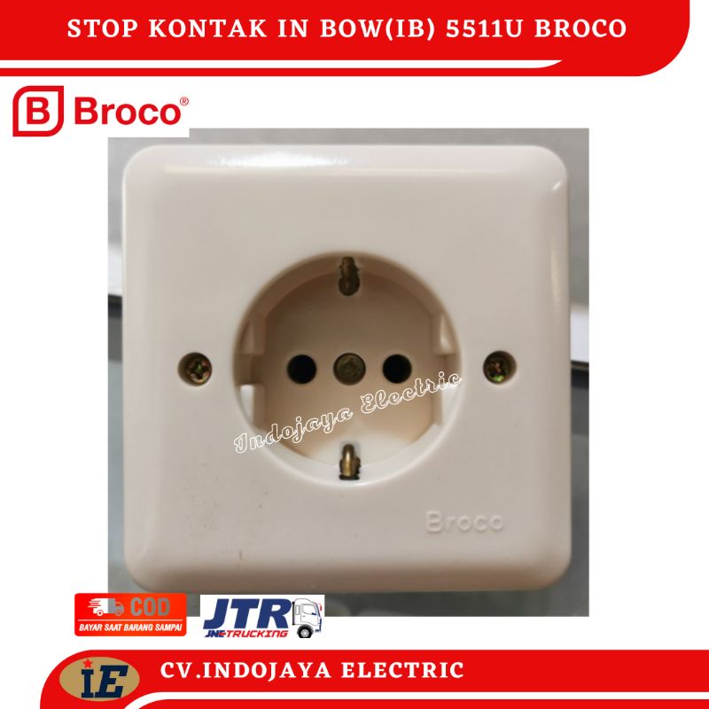 Stop Kontak Broco New Gee IB - 5511U untuk pemasangan tertanam