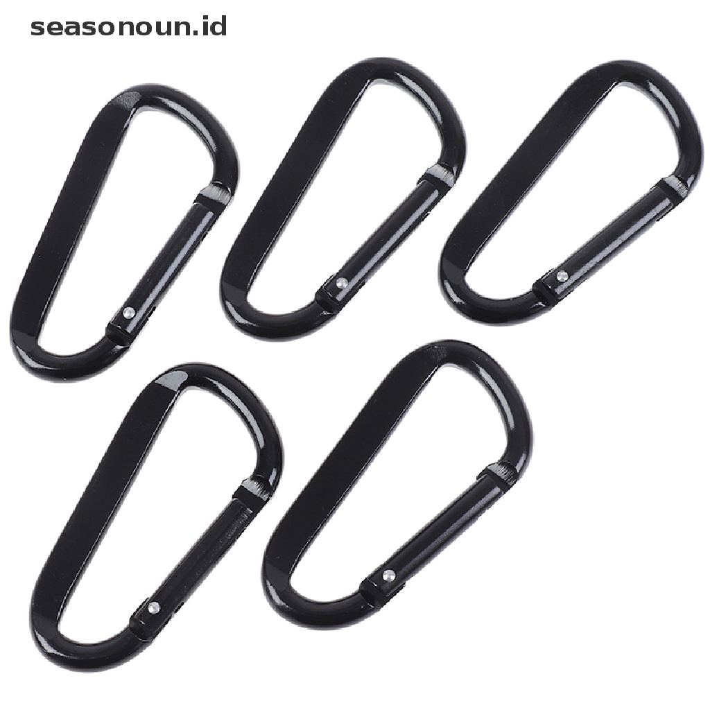 (seasonoun) 5pcs Klip Carabiner Bentuk D Kuat