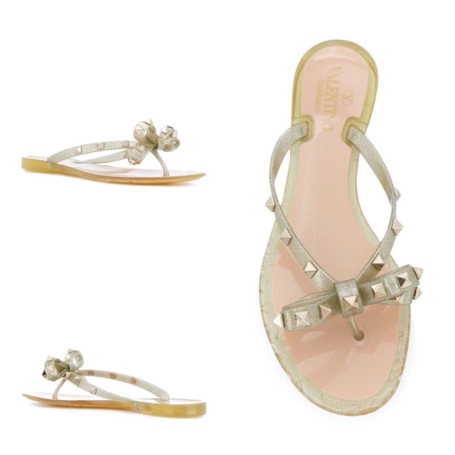 valentino gold rockstud sandals