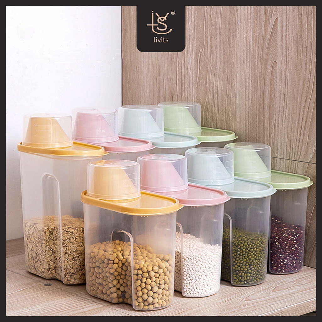 TEMPAT PENYIMPANAN SEREAL | BERAS KONTAINER MAKANAN | FOOD STORAGE DAPUR | CEREAL STORAGE JAR