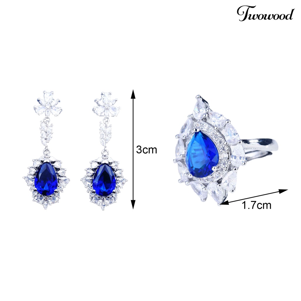 1pc Anting Liontin Bentuk Bunga Water Drop Bahan Tembaga Untuk Pesta