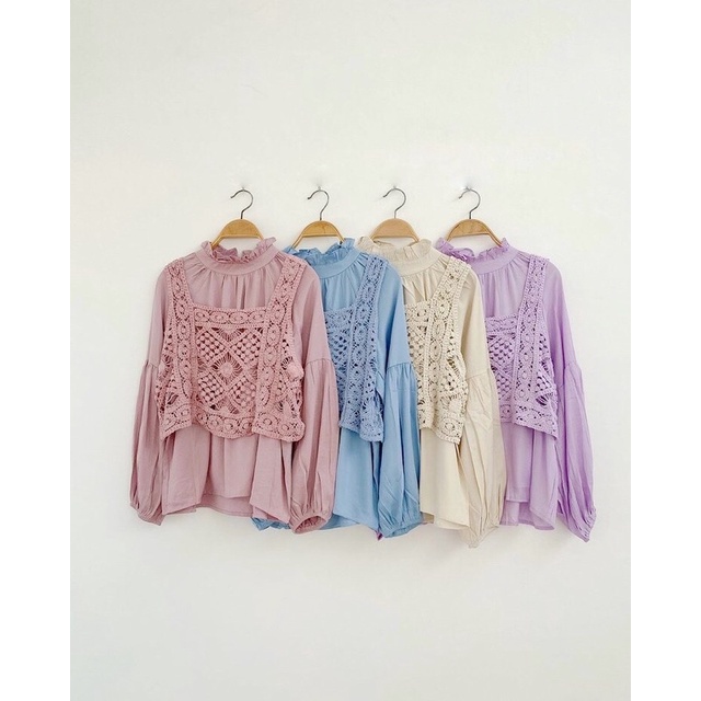 Ilona Blouse Korea Rajut Premium Import