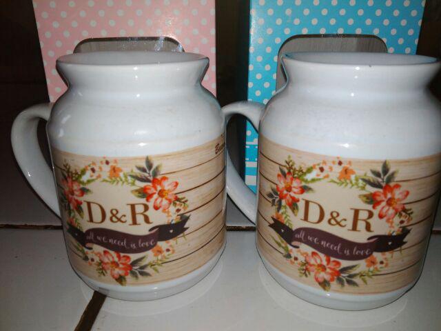 Kado Pernikahan Mug Custom / Kado Wedding Vintage