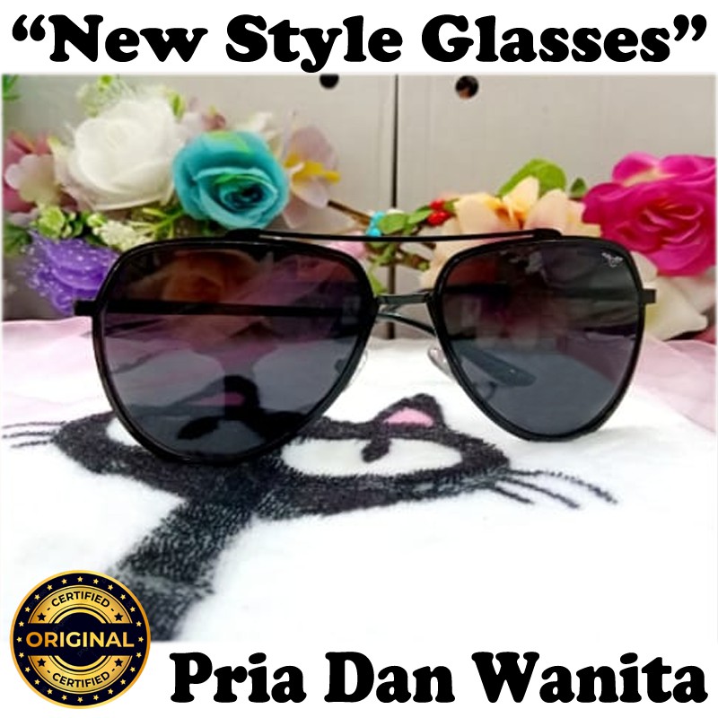 Kacamata hitam normal kacamata gaya pria wanita fashion big sunglasses unisex model aviator color