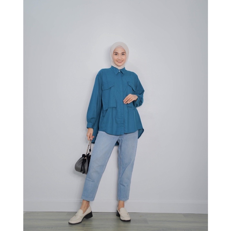 KALINEA LINEN SHIRT | Murah | Premium | Free Ongkir | Koreastyle | Perempuan