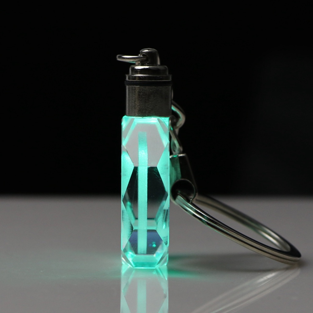 Honda Gantungan Kunci Bentuk Poligon Kristal Dengan Lampu LED 7 Warna Untuk Hadiah Suami