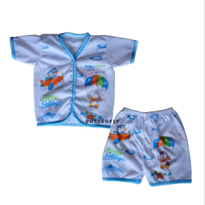 Baju Bayi Setelan Pendek Putih