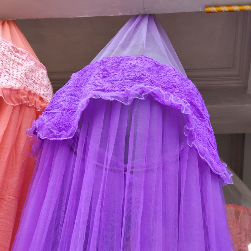 KELAMBU GANTUNG RENDA  ANTI NYAMUK TIRAI BULAT TEMPAT TIDUR