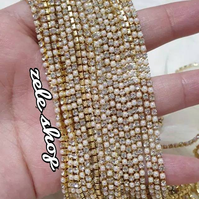 DIAMOND STRING MIX WHITE PEARL