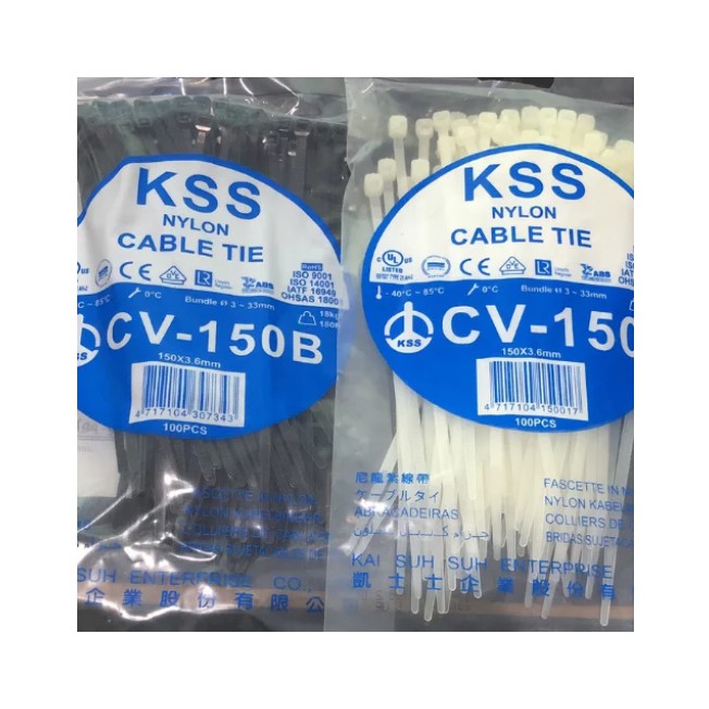 

Kabel Ties / Pengikat Kabel / Kabel Tis CV-150 Panjang 15cm x 3.6mm merk KSS
