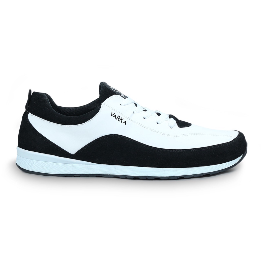 Sepatu Sneakers Olahraga Pria V 4211 Brand Varka Sepatu Kets Lari Kuliah Kerja Jalan Jalan Murah Berkualitas Warna Hitam Putih