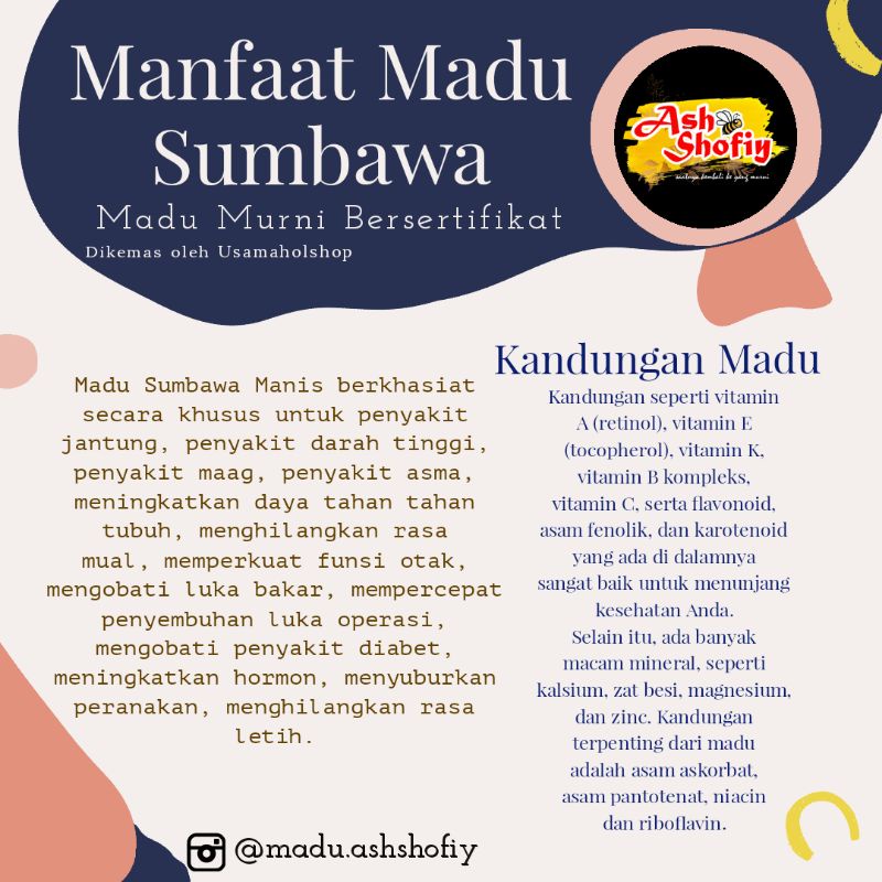 

Madu asli Hutan Sumbawa Ash-Shofiy 1000gr