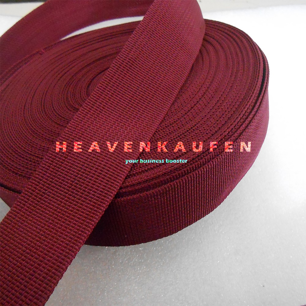 Webbing Tas Warna Merah Hati / Maroon Lebar 3,8 cm Meteran Murah