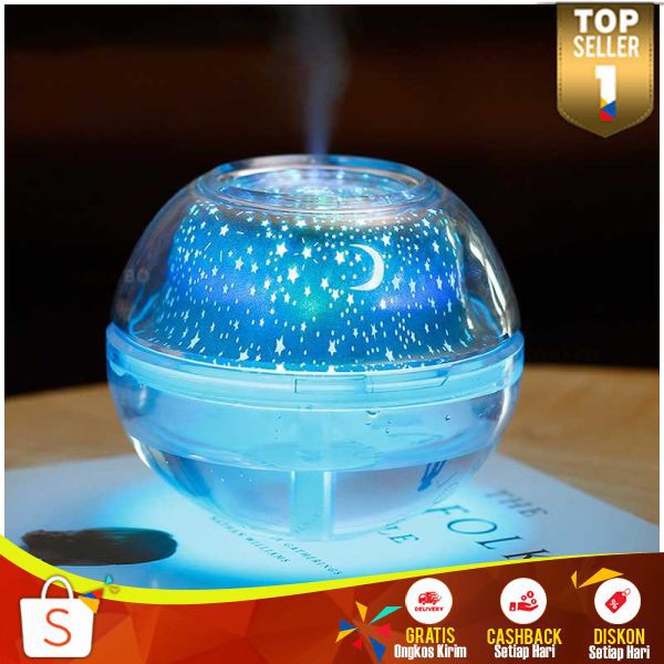 Taffware RO 28 Humidifier LED Night Projection Lamp 500ml Aromatherapy Pelembab Udara Ruangan