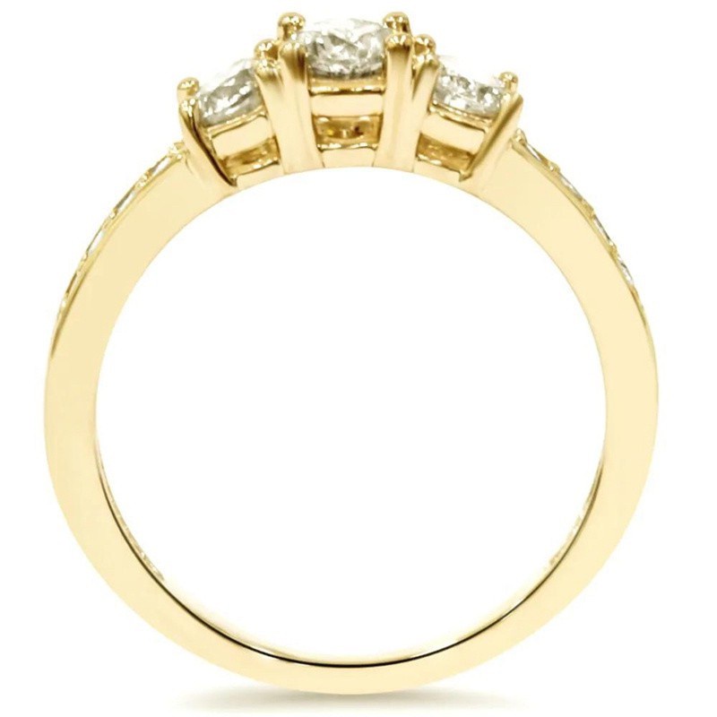 Cincin Zircon Biru Emas Gaya Bohemian Vintage Untuk Wanita