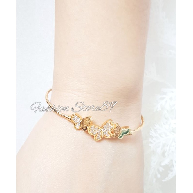 Gelang Bangle 3 Buterfly impor yaxiya xuping Perhiasan lapis emas Impor Bestquality Gelang bangle Dewasa