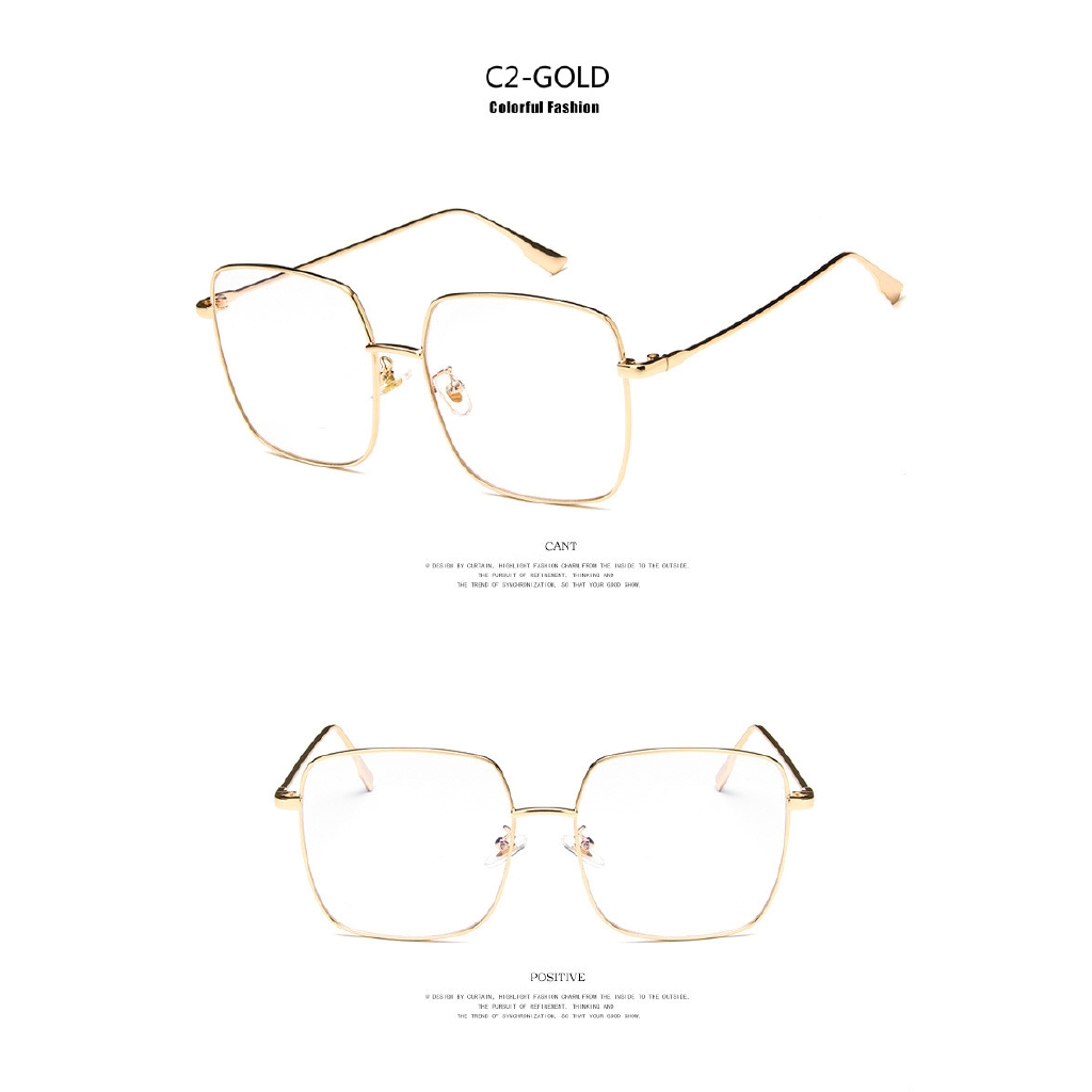 Fashion square retro polygon literary big frame glasses