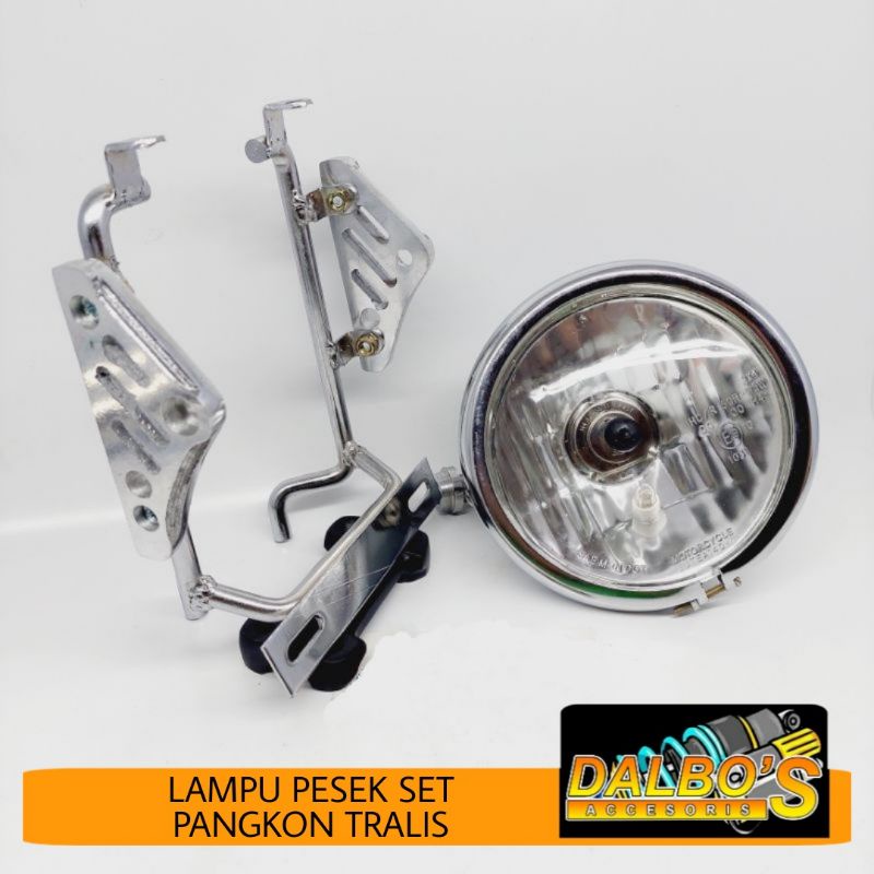 Jual Lampu Depan Lampu Pesek Jute Set Braket Dudukan Lampu Tralis