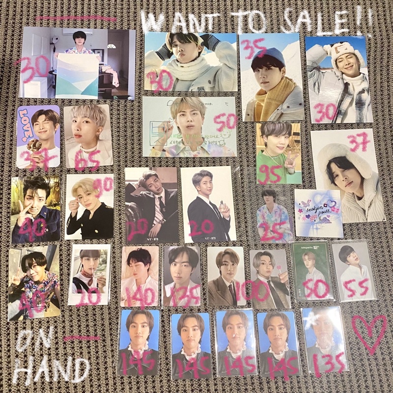 BTS photocard pc official Tae Taehyung V Jhope J-hope Jungkook Jimin Yoongi Suga RM Jin dvd memories