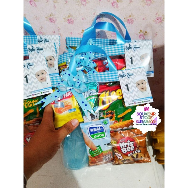 Souvenir Snack Ulang Tahun / Botol Eco 350 ml / Snack Ultah / Souvenir Ultah Botol /Paket Ultah