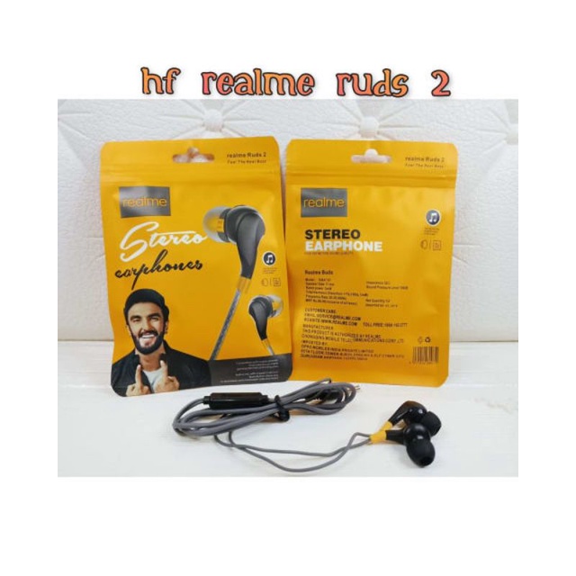 EARPHONE HEADSET HANDSFREE REALME RUDS 2/ BUDS 2 STEREO EXTRA BASS