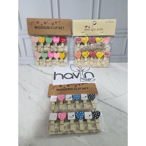 JEPITAN KAYU FOTO/WOODEN CLIP/PHOTO KLIP-LOVE