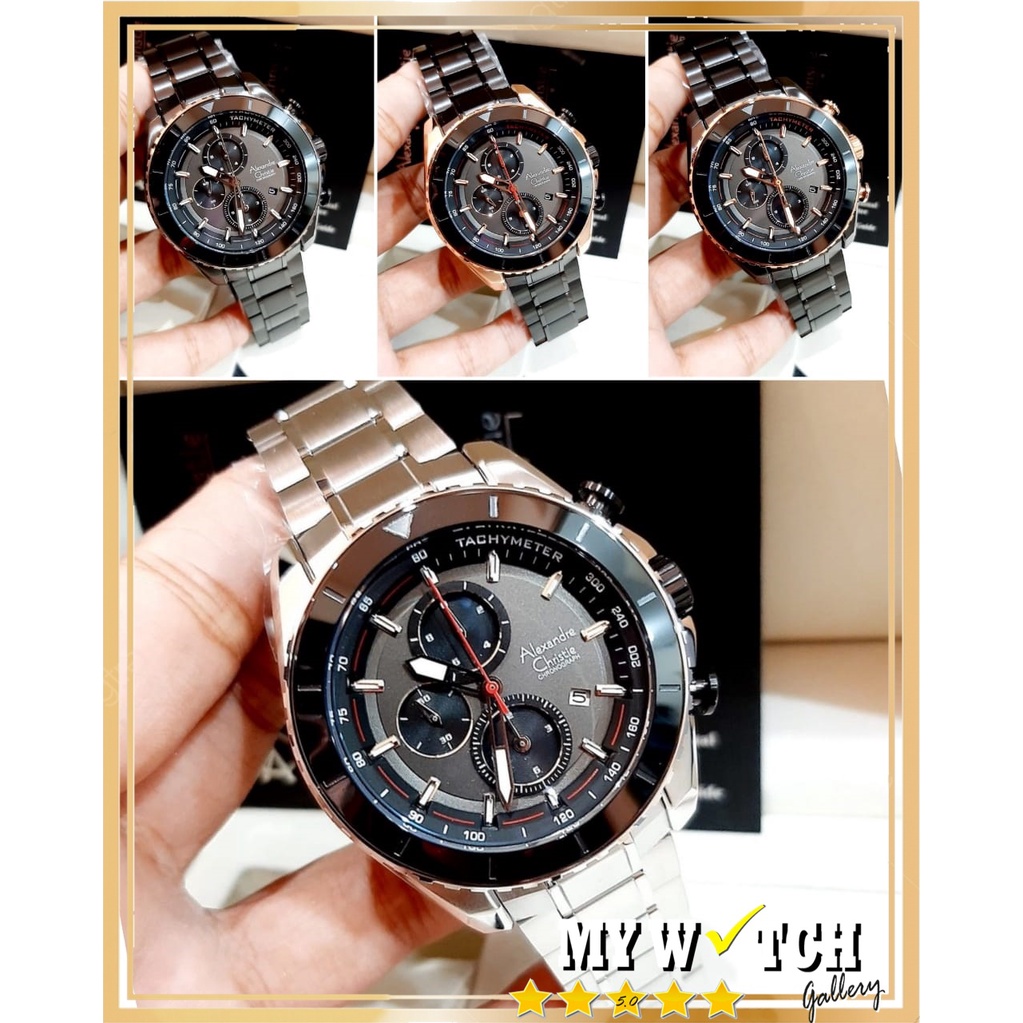 Jam Tangan Alexandre Christie / Alexander Pria Sport Chronograph AC 6503 MC Original Diameter 4,5 cm