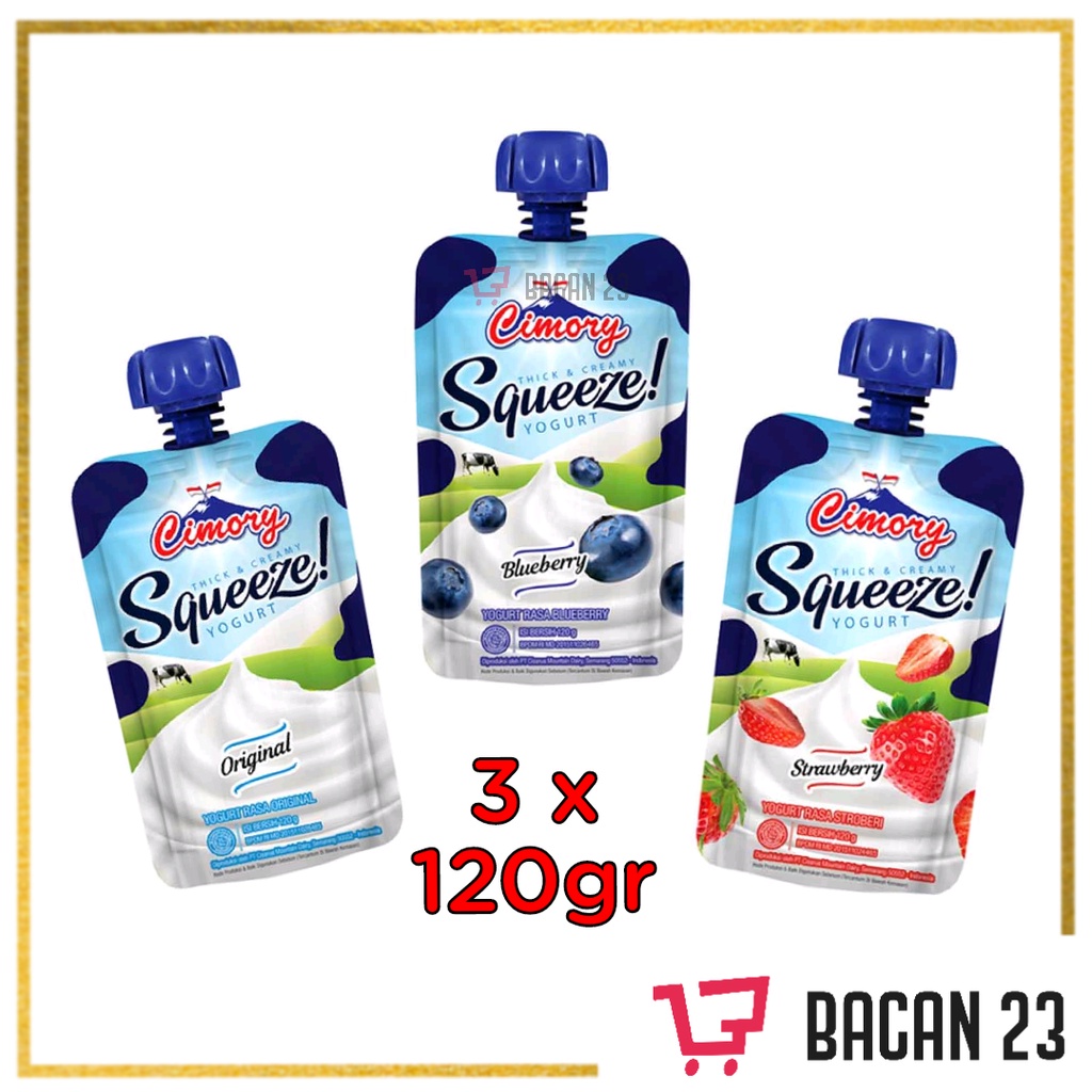 Cimory Squeeze Paket isi 3 Pcs x 120ml All Varian / Cimory Yogurt