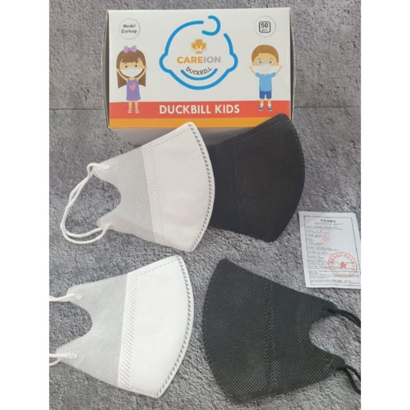 MASKER DUCKBILL ANAK POLOS ISI 50 / DUCKBILL ANAK GARIS PUTIH / DUCKBILL ANAK POLOS PUTIH DUCKBILL ANAK POLOS HITAM ISI 50 PCS