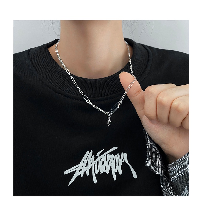 Letter Square Brand Stitching Chain Necklace Accessories Hip Hop Fashion Harajuku