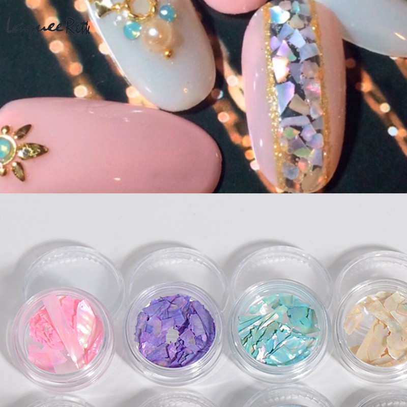 Sea shell Nail Art / Pecahan Kulit Kerang Accesories Nail Art 12 Warna