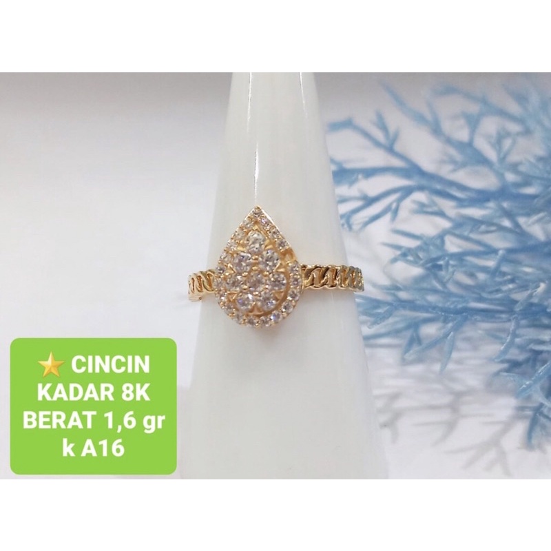 Cincin rantai model tetes fashion kadar 375/8k