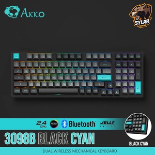 Akko 3098B Black Cyan RGB Hotswap Wireless Mechanical Gaming Keyboard