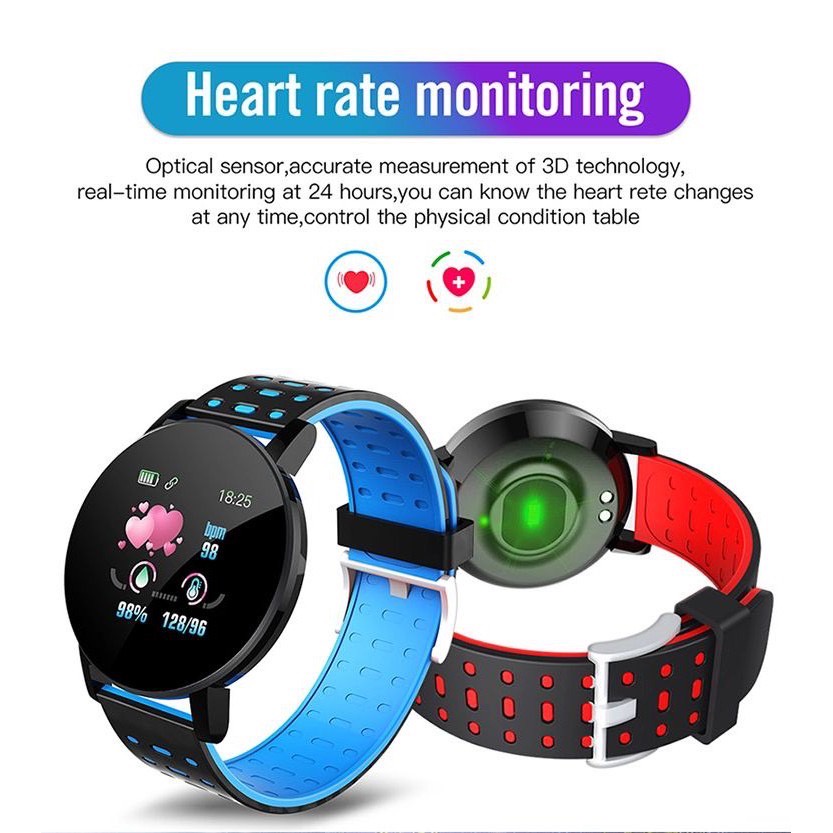 SKMEI 119Plus Jam Tangan Pria Wanita Digital Smartwatch Tali Silicone Sport Heartrate