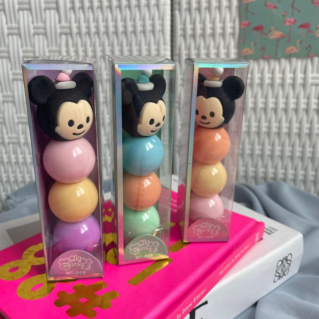 STABILO SUSUN MODEL MICKEY MINNIE TSUM TSUM 1 SET ISI 3 PCS WARNA WARNI DENGAN BOX HOLOGRAM PREMIUM QUALITY HIGHLIGHTER SUSUN IMUT BENTUK MICKEY MINNIE READY 3 MODEL PILIHAN HARGA TERMURAH