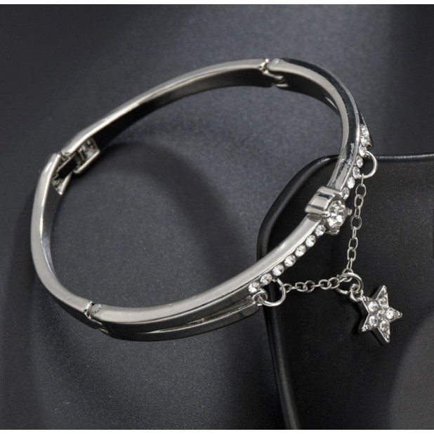 Gelang Wanita Titanium Fashion Korea Permata Berlian Bintang Rumbai Anti Karat Dalika