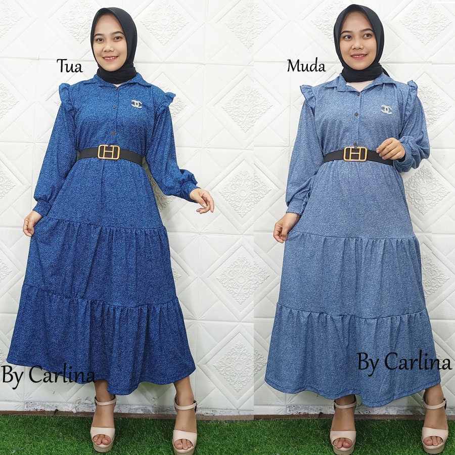 KIARA DRESS LOLY BUSUI MAXY GAMIS WANITA CARLINA FASHION