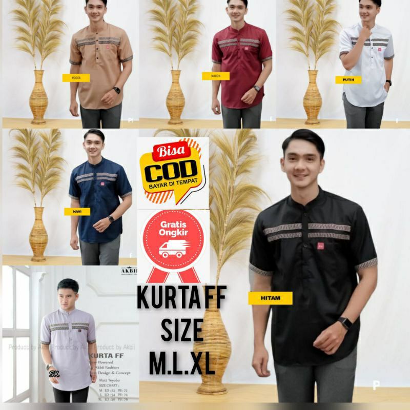 Koko Kurta Toyobo FF Lengan Pendek Model Terbaru Bahan Katun Adem Di pakai Model Kekinian