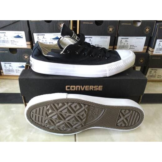 Sepatu Converse hitam mono putih Grade original