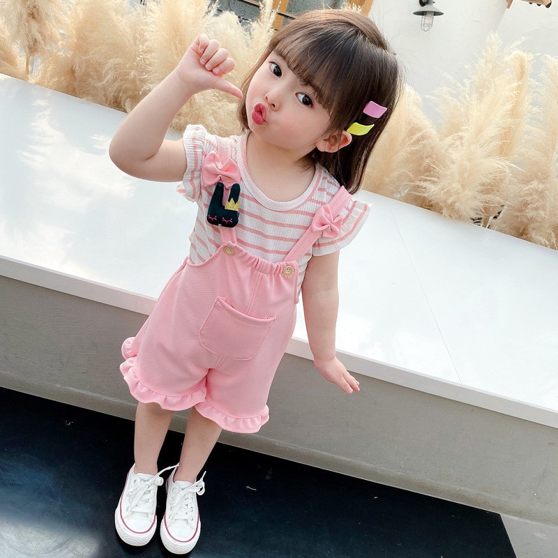 CHUBBI 40 Setelan Set 2Pc Anak Pakaian Bayi Garis2 Pendek