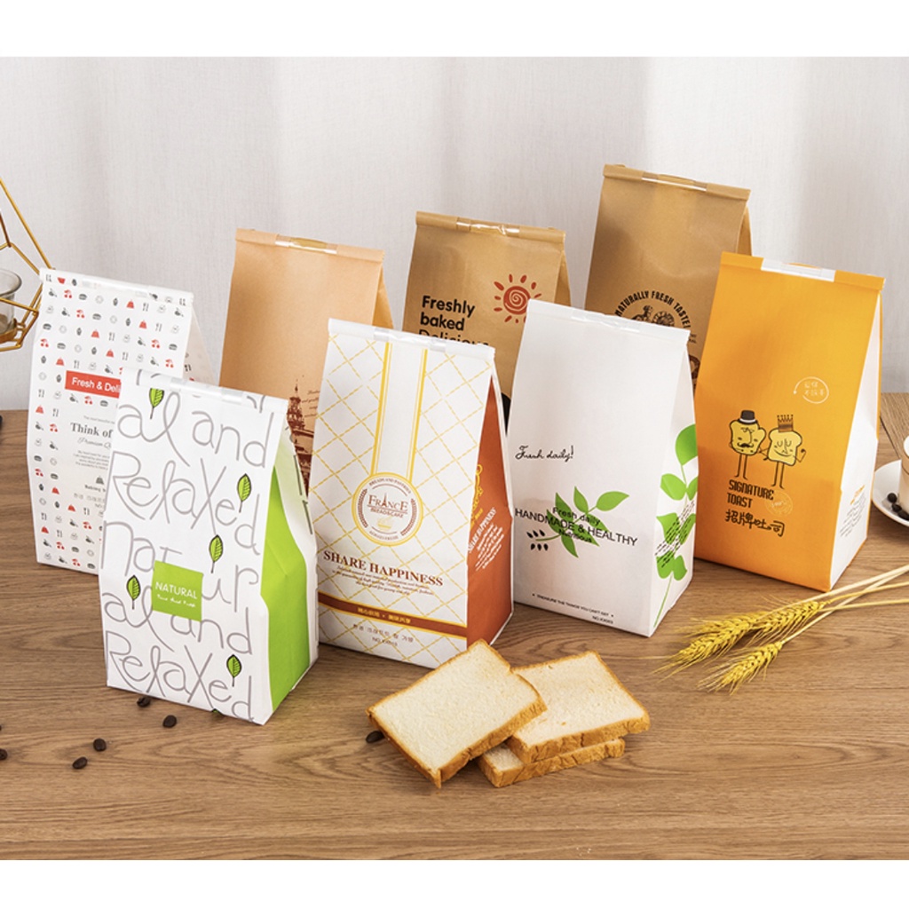 BBS Kantong kertas roti tawar french bread bag cookies kemasan makanan online googie bag cookie bag kantong roti
