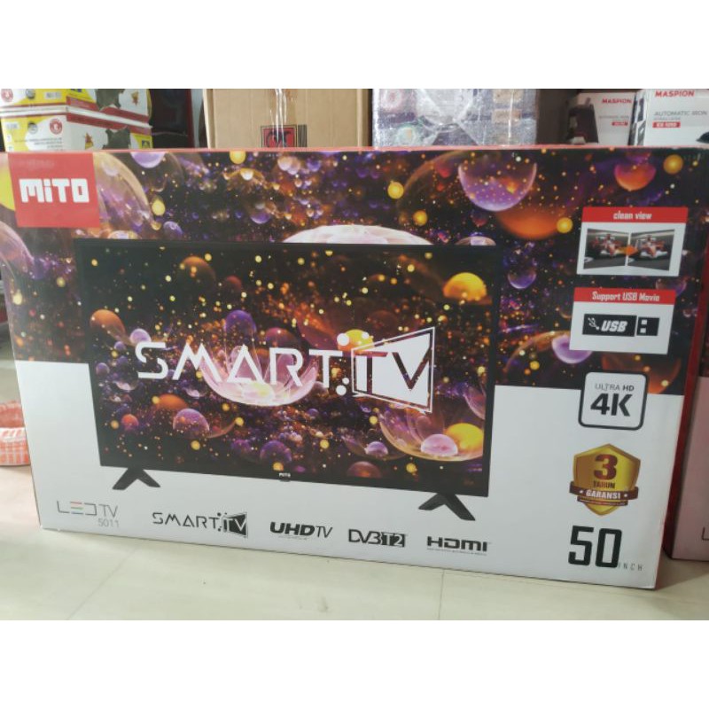 Tv Smart Tv Mito 50 Inc Android tv Besar ORI GARANSI RESMI Khusus Bandar Lampung