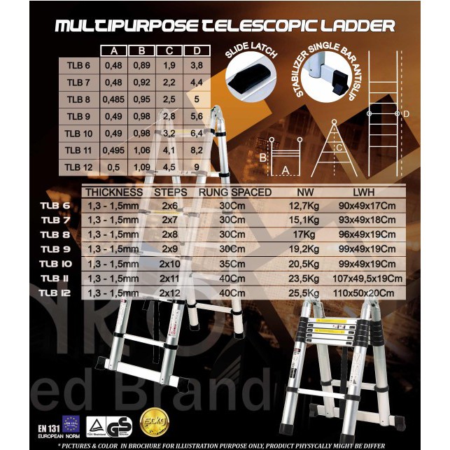 TANGGA TELESCOPIK DOUBLE PANJANG telecospik DENKO DALTON NANKAI