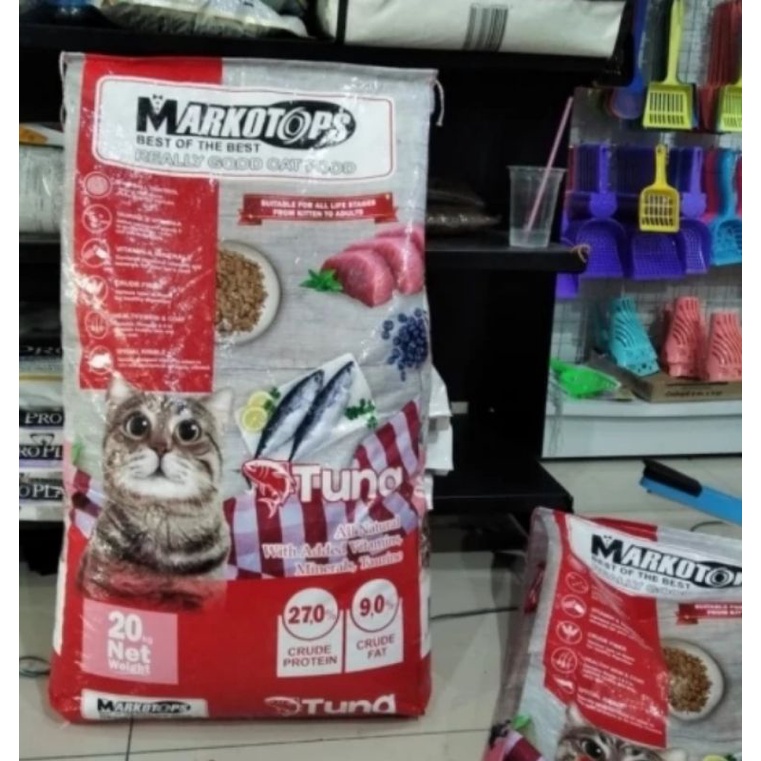 makanan kucing markotop tuna 20 kg Grab/Gojek