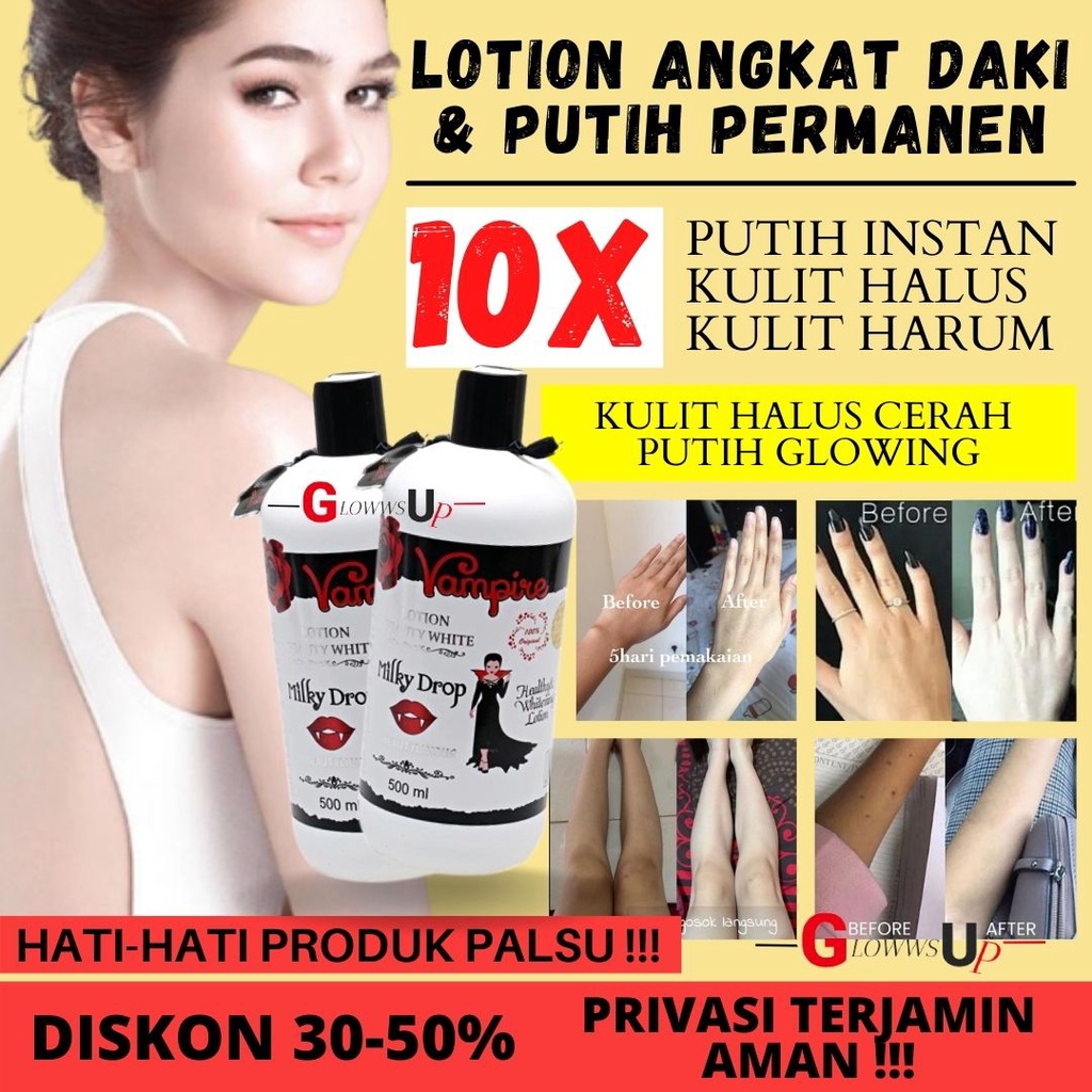 LOTION - PEMUTIH BADAN - PENGHILANG DAKI - Vampire BPOM 500ML